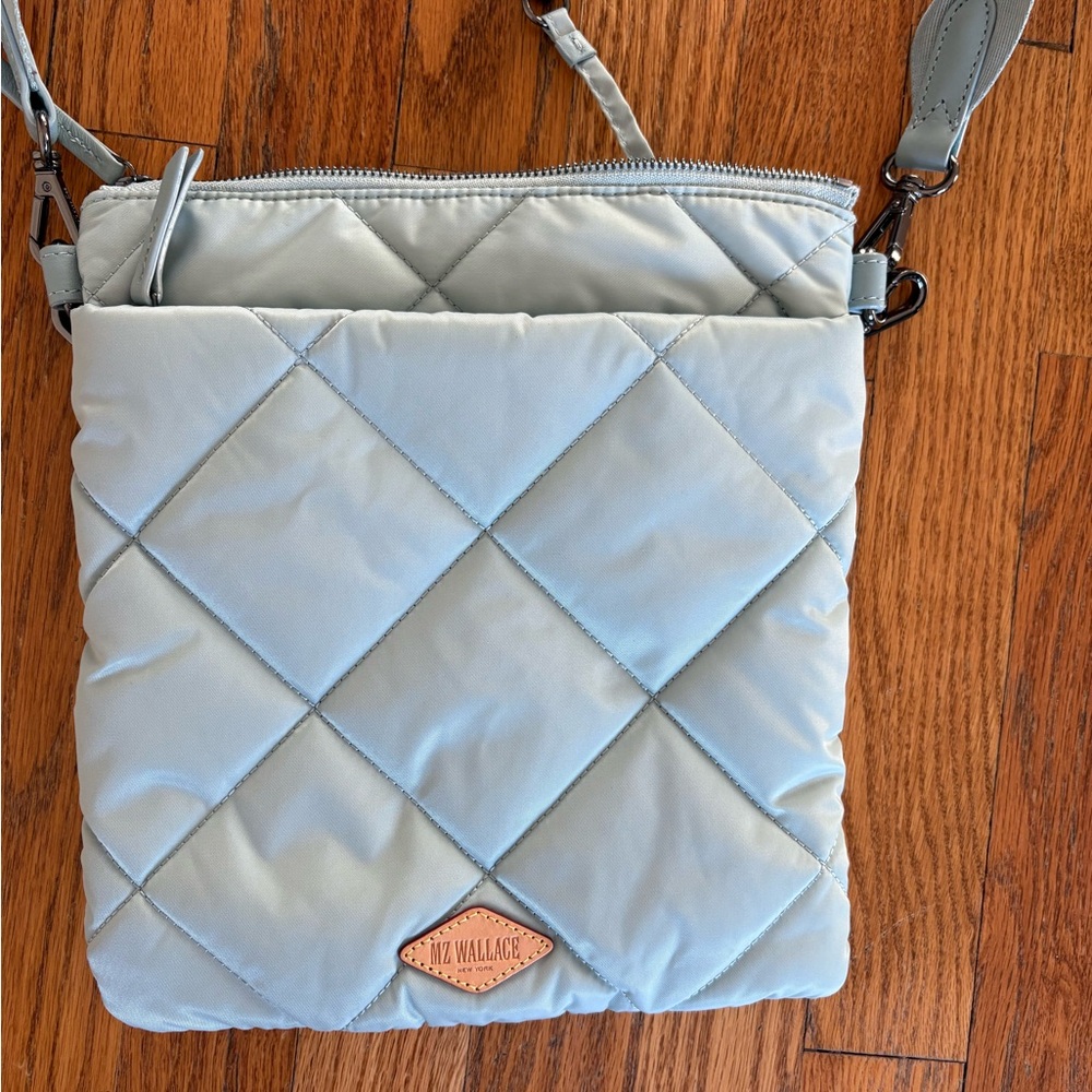 MZ Wallace Light Blue Quilted Crossbody